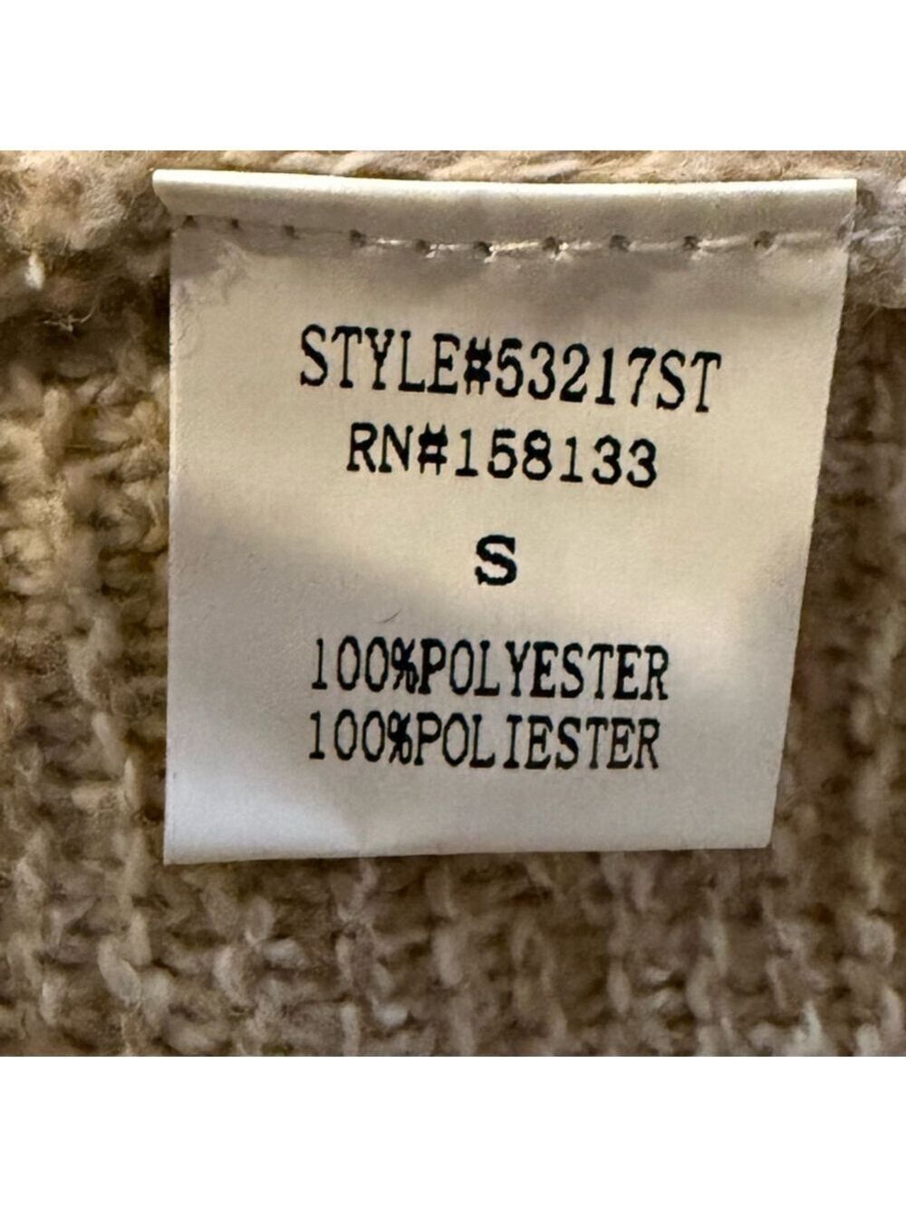 Pink Clover Beige Knit Sweater Small Neutral Lightweight Crewneck Pullover Cozy - Picture 12 of 16